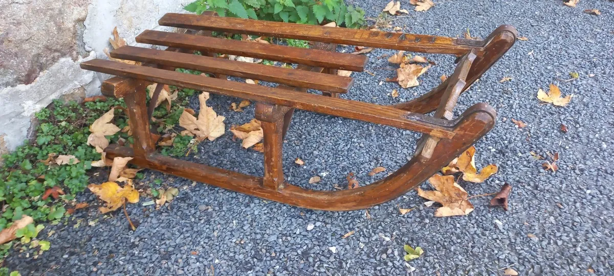 antique wooden winter snow sleigh - Image 3