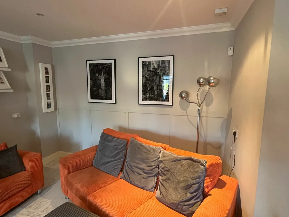 Orange Sofa Set - Perfect Condition (no rips) - Image 4