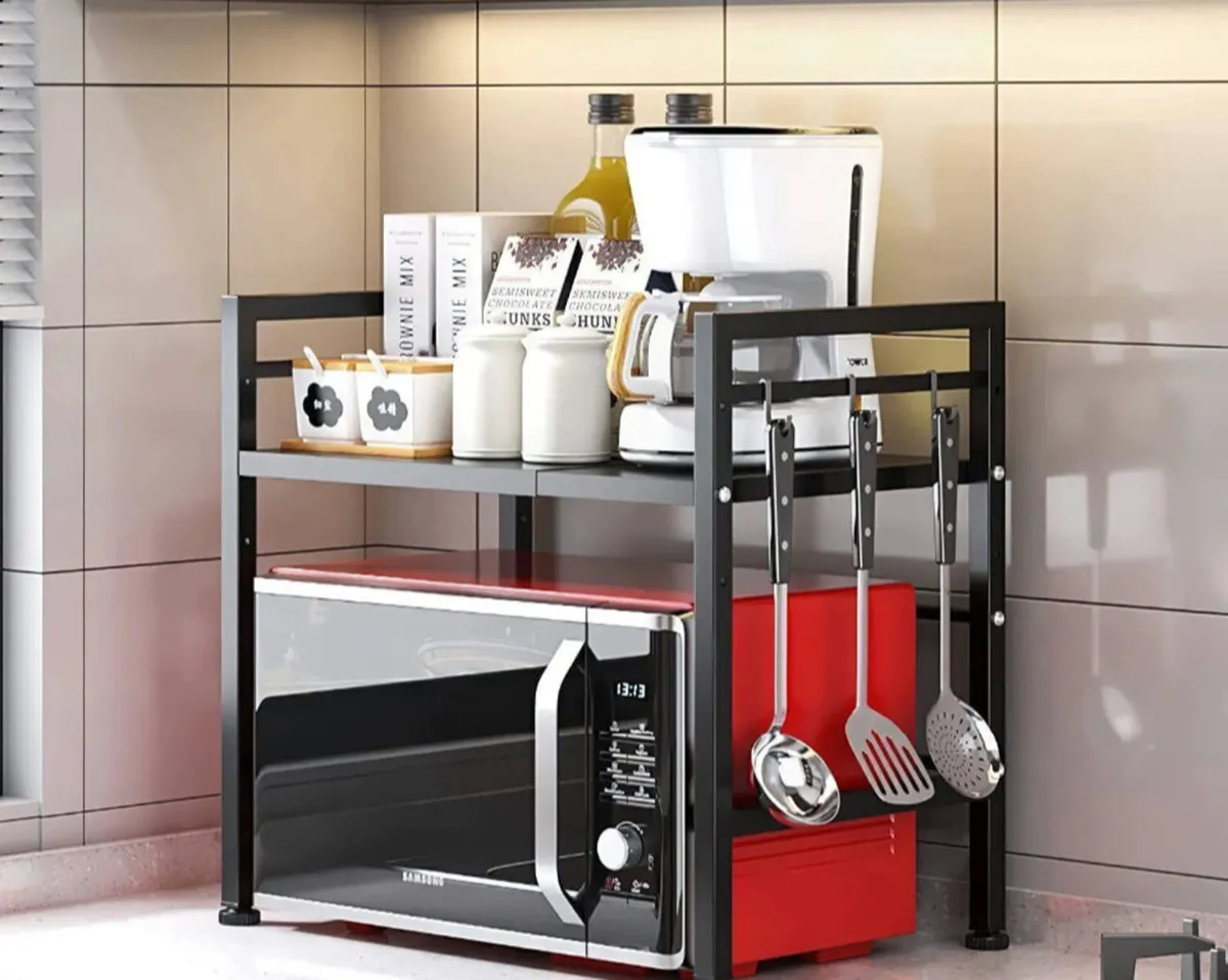 NEW 2 Tier Adjustable Rack for Microwave - Image 2