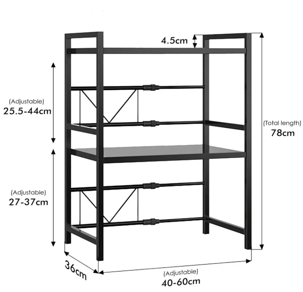 NEW 3 Tier Adjustable Microwave Rack - Image 3