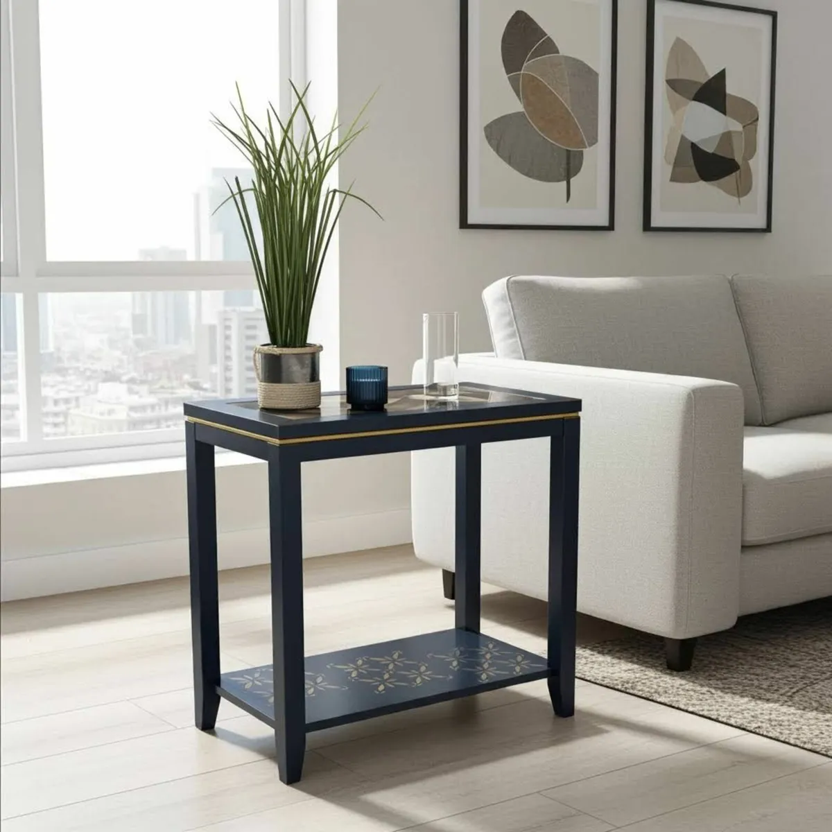 Baroque Elegance Side Table – Black and Gold Baroq - Image 2