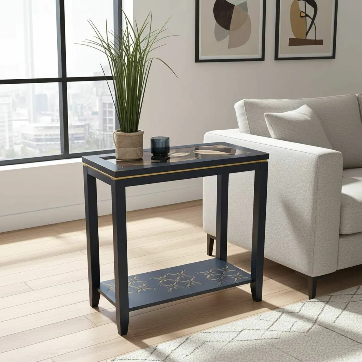 Baroque Elegance Side Table – Black and Gold Baroq - Image 4