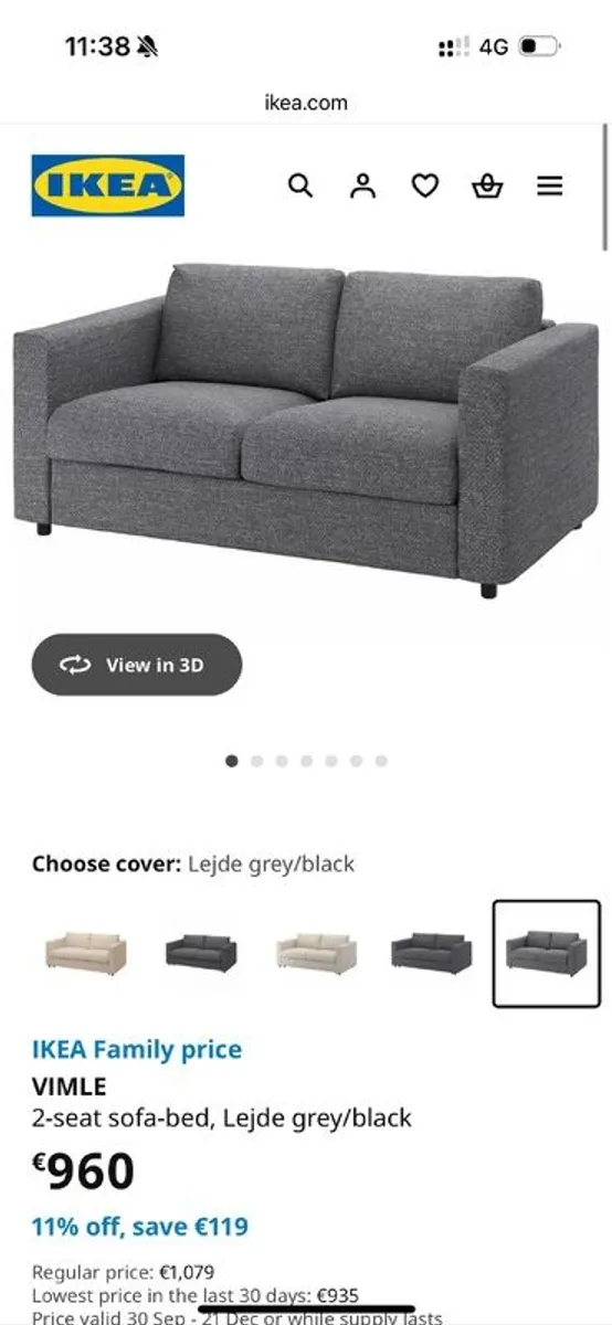 ikea sofa bad - Image 1