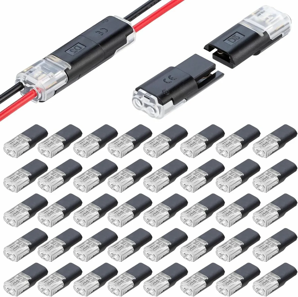 40 Pcs Waterproof Automotive Wire Connectors 2-Pin