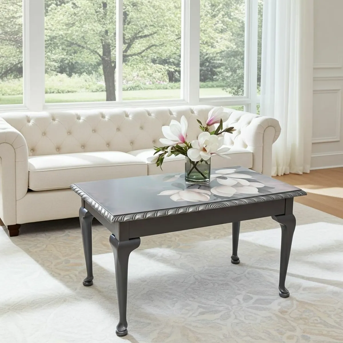 Artistic Solid Wood Coffee Table - Image 1