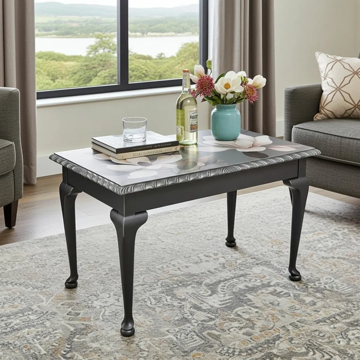 Artistic Solid Wood Coffee Table - Image 2