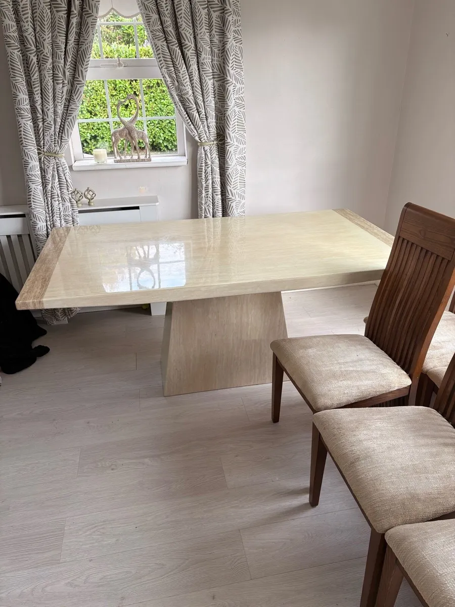 Marble Dining Table & 6 Chairs - Image 1