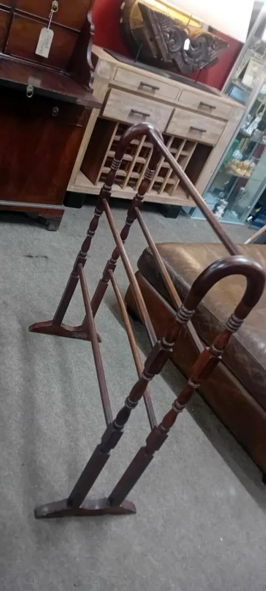 Antique Mahogany Towel Rail - Image 1