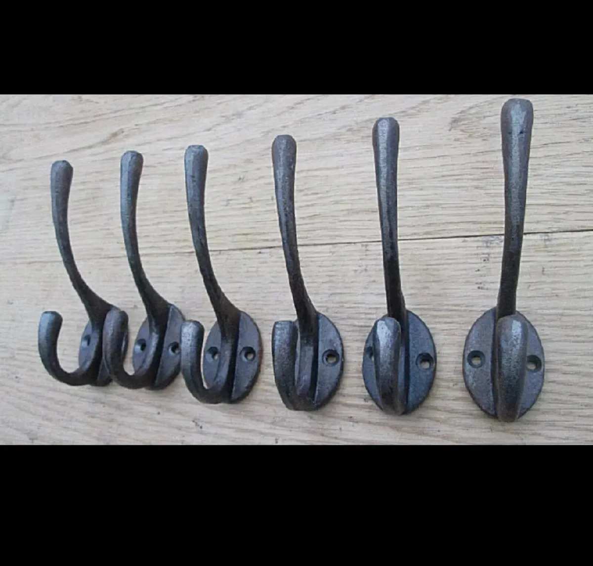 6 x Vintage Style Cast Iron Coat Hooks - Image 2