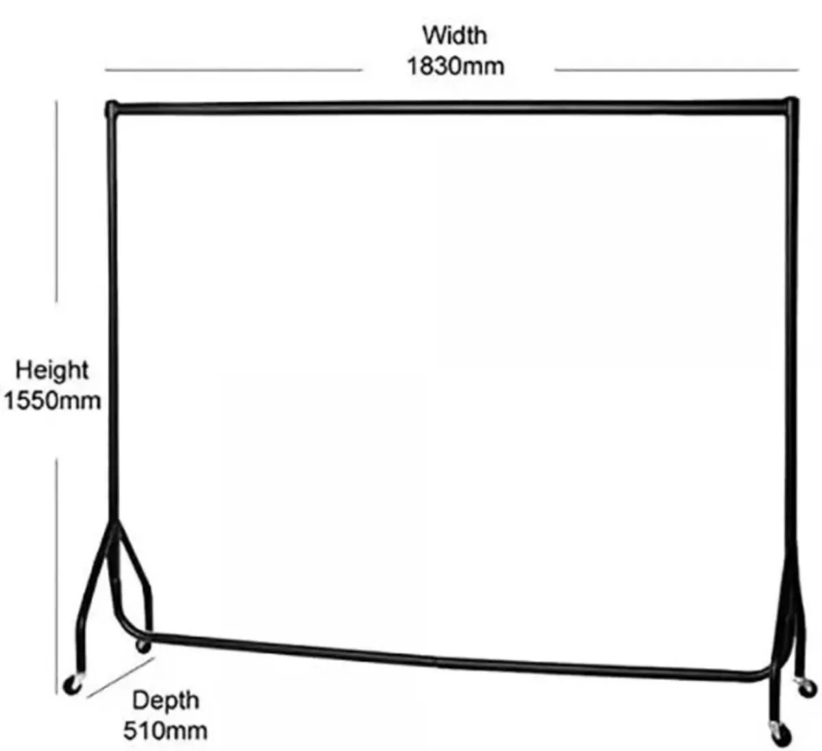 NEW 6ft Garment Clothes Rail Heavy Duty 95kg - Image 2