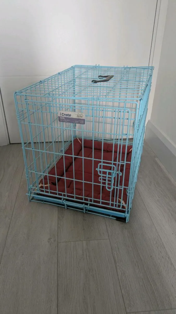 Foldable Pet Crate with Removable Cushion - Image 1