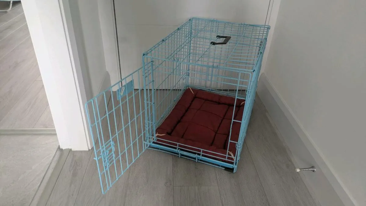 Foldable Pet Crate with Removable Cushion - Image 2