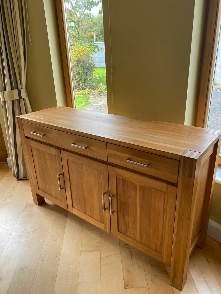 Solid Oak Living Room Cabinet & Console - Image 1