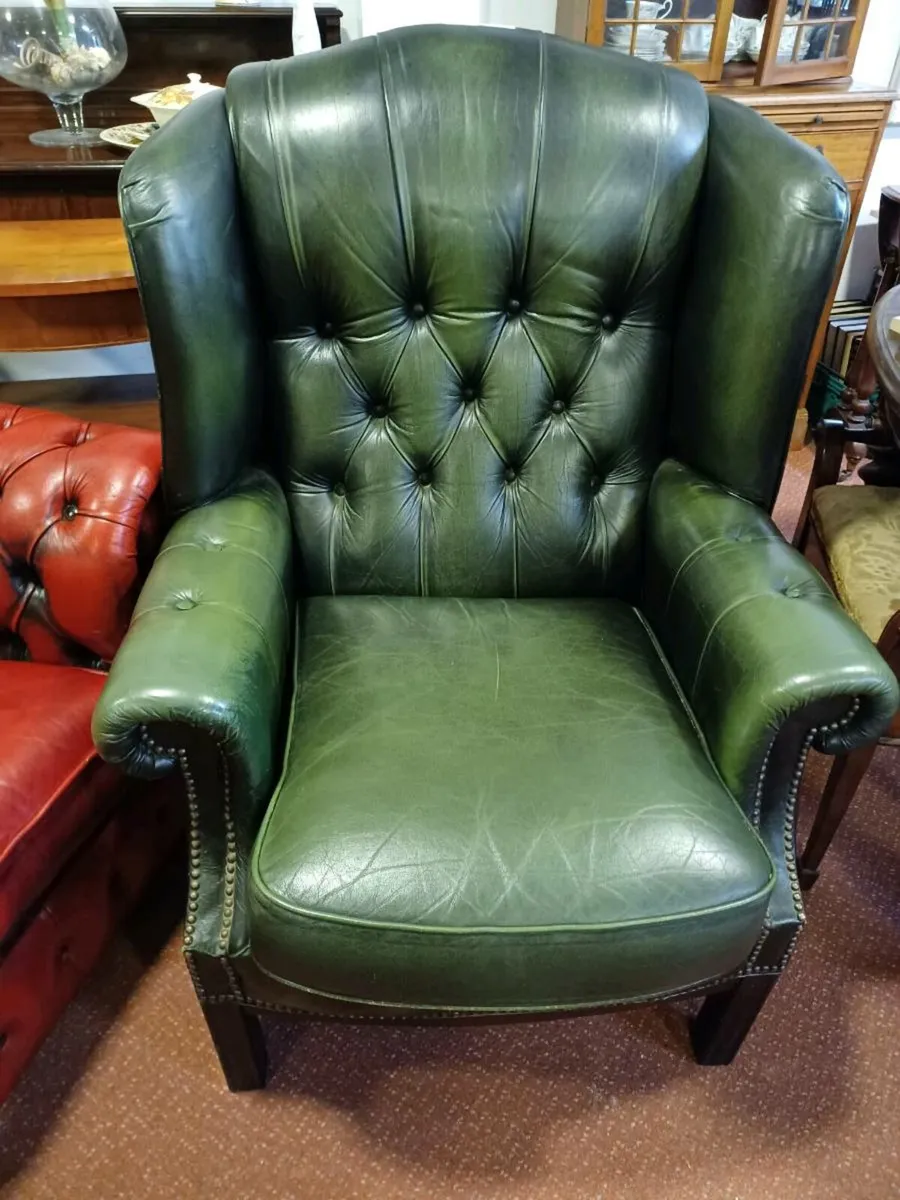 Vintage chesterfield  wing  back   armchair