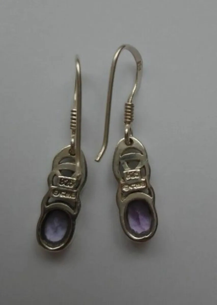 Silver/Amethyst earrings, Jewellery, Earrings - Image 3
