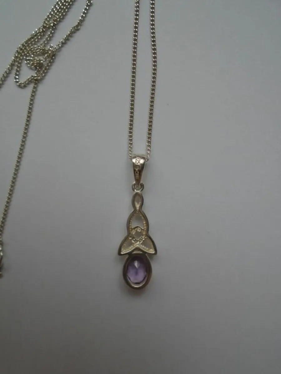Silver/Amethyst necklace. Jewellery, Pendant - Image 3