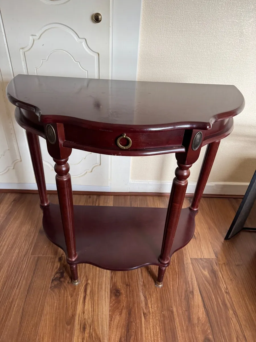 Mahogany half moon console table - Image 1