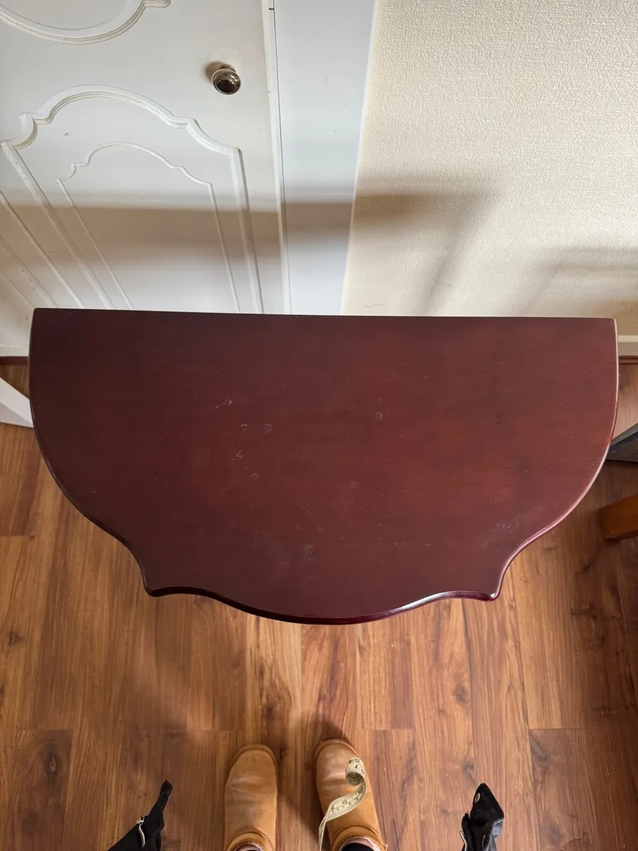 Mahogany half moon console table - Image 4