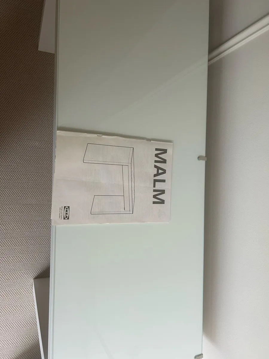 Dressing / Vanity Table White glass top Ikea Malm - Image 4