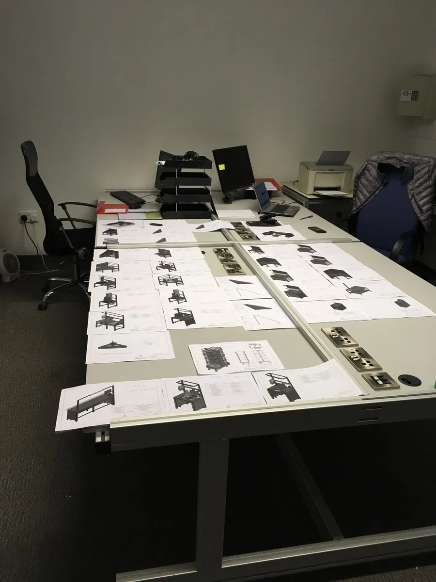 Design office benches(powered sockets inc)