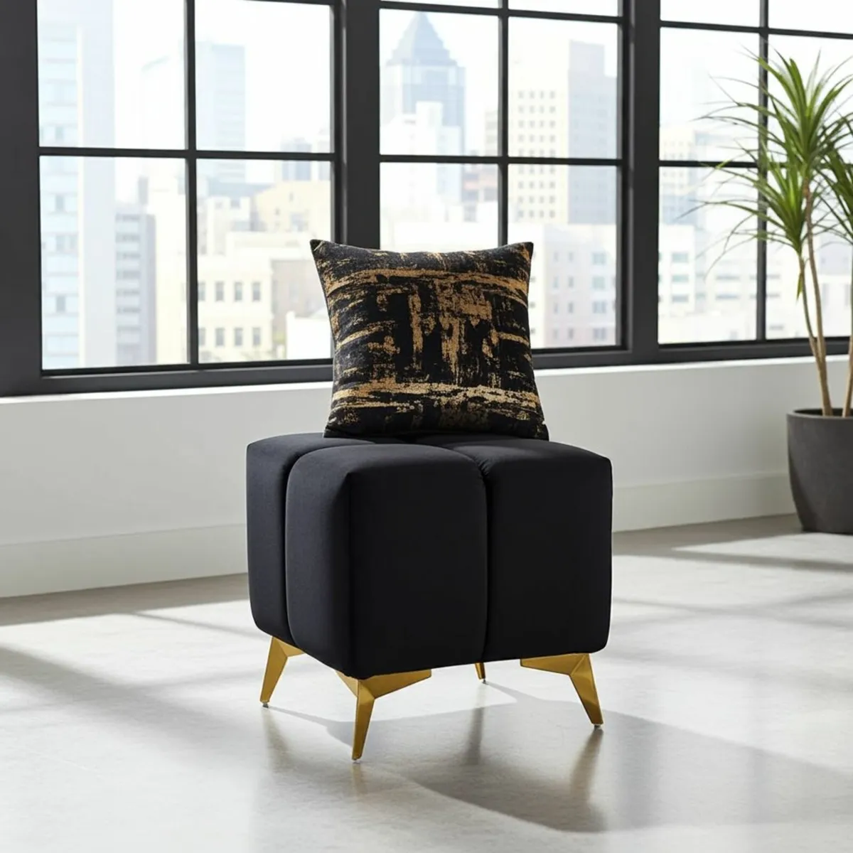 Bubble Cube Pouffe – Velvet Upholstery - Image 3