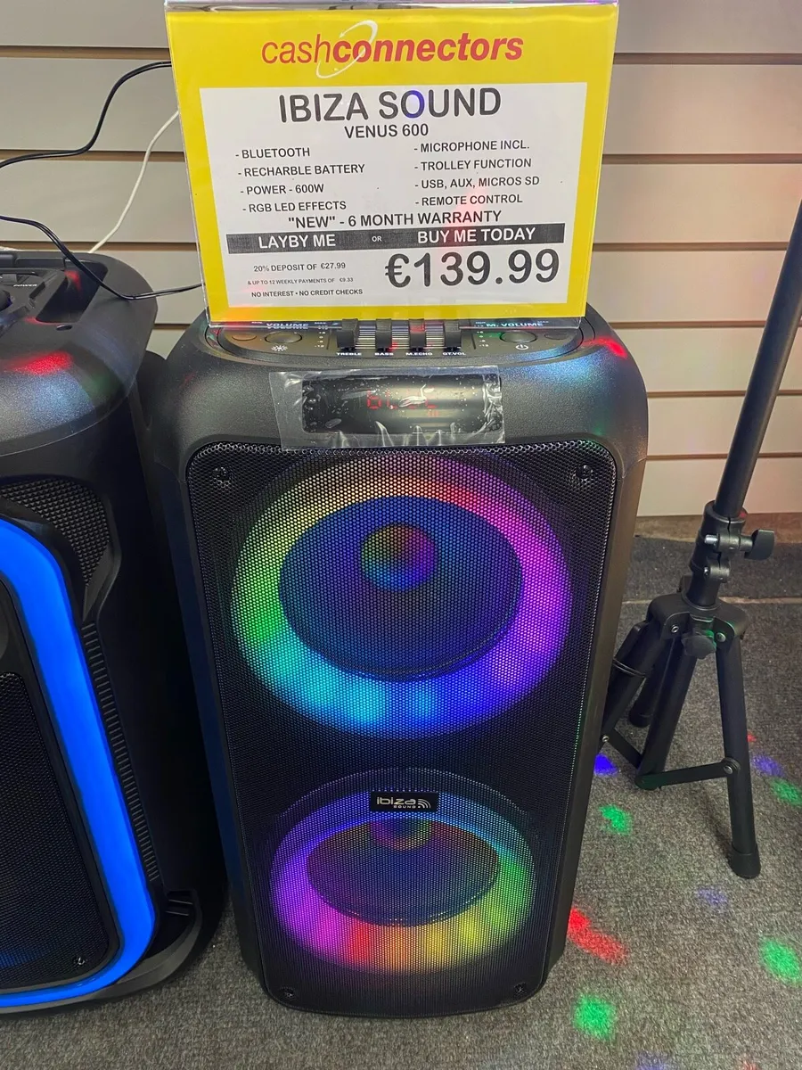Ibiza Venus 600W Portable BT Boombox NEW - Image 1