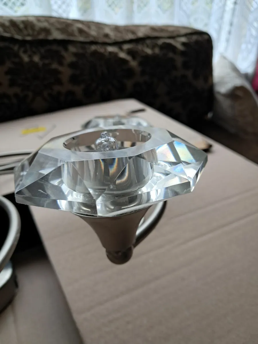 6 Light Semi Flush Chrome/Crystal Light Fitting - Image 3