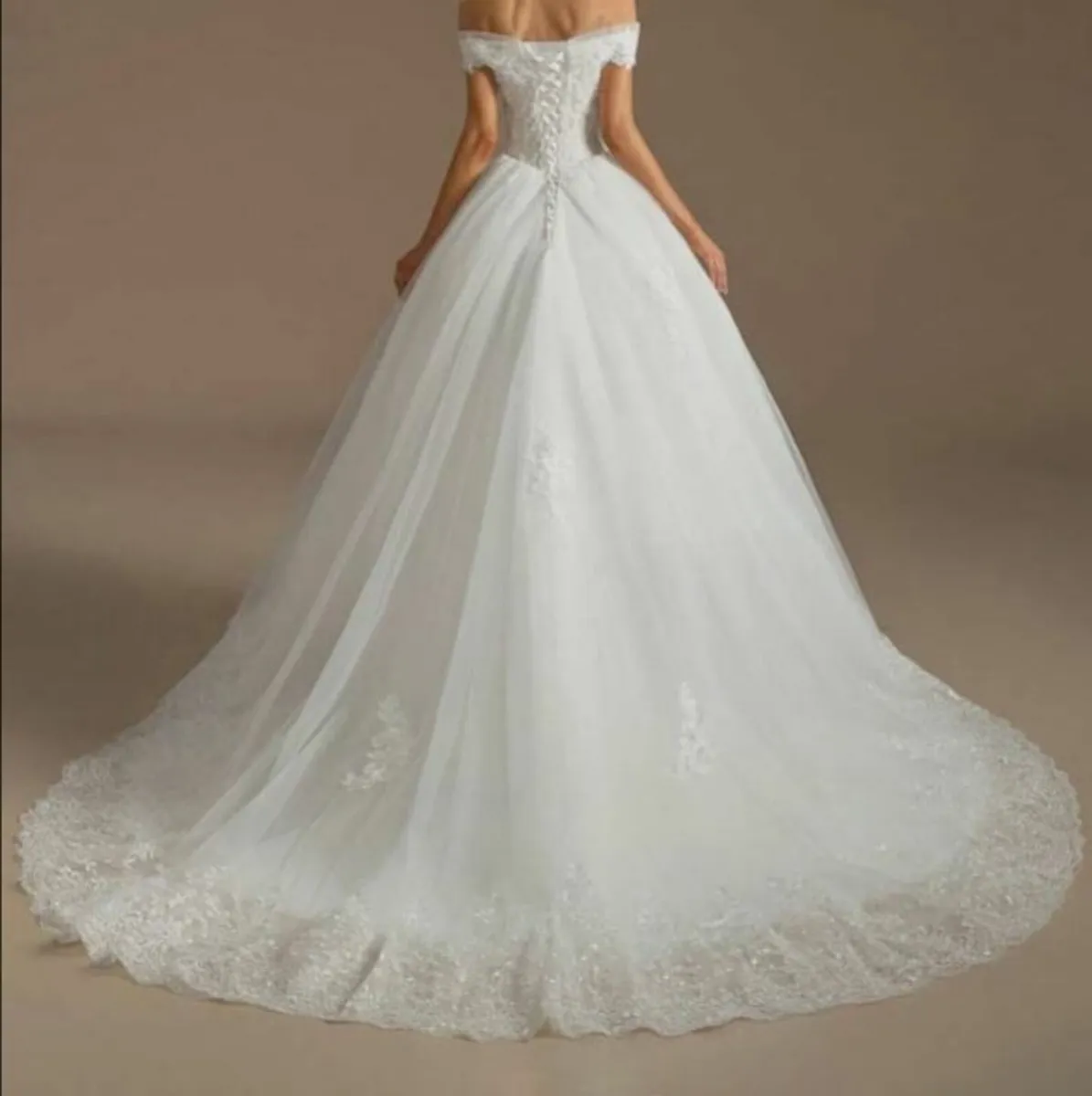 NEW Off-the-Shoulder Ballgown Wedding Dress - Image 1