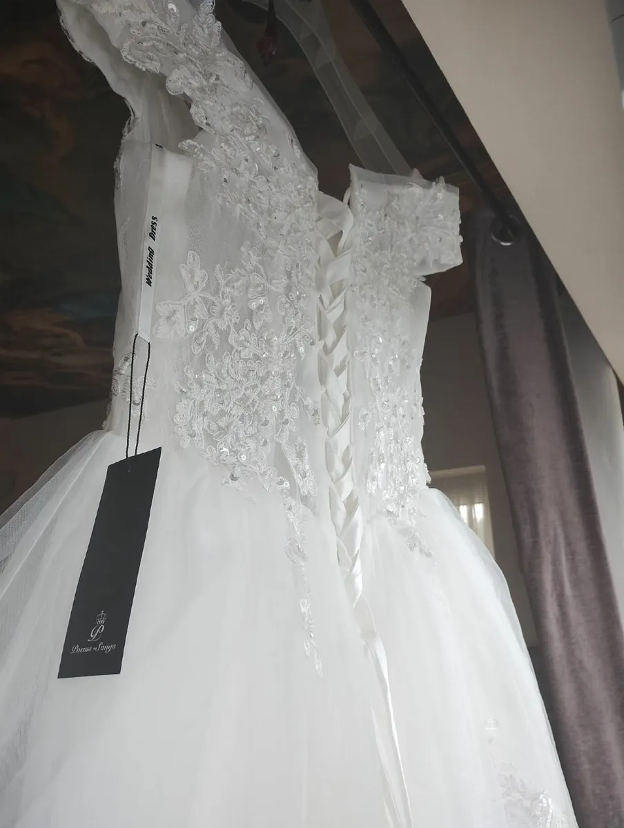 NEW Off-the-Shoulder Ballgown Wedding Dress - Image 3