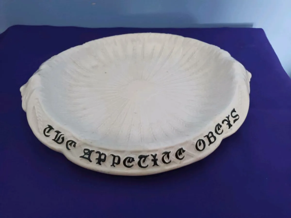 Antique  Ceramic  Bread Dish with inscription. - Image 2