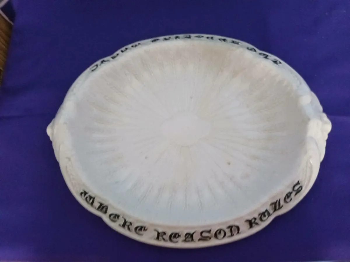 Antique  Ceramic  Bread Dish with inscription. - Image 3