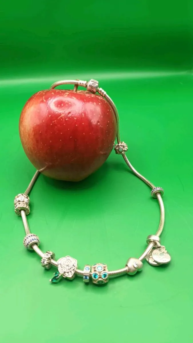 Pandora charm necklace, 11 charms silver freepost - Image 1