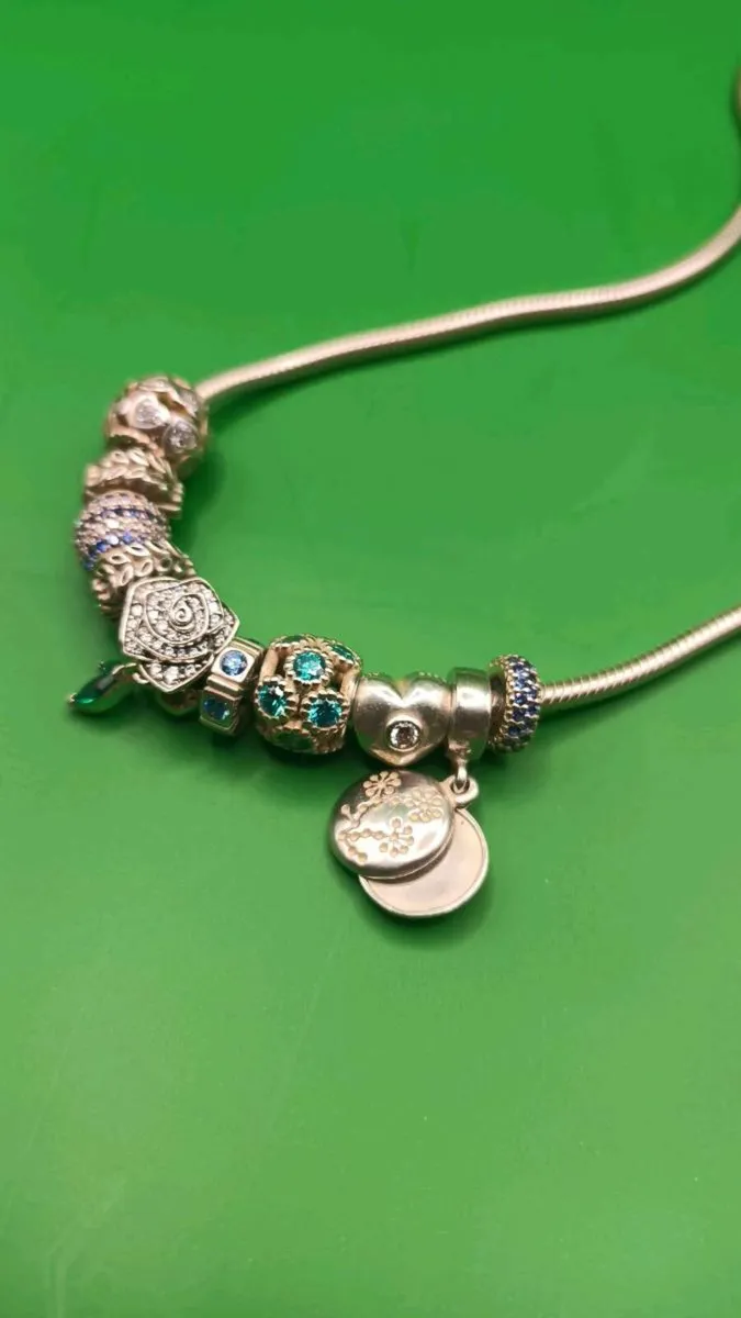 Pandora charm necklace, 11 charms silver freepost - Image 2