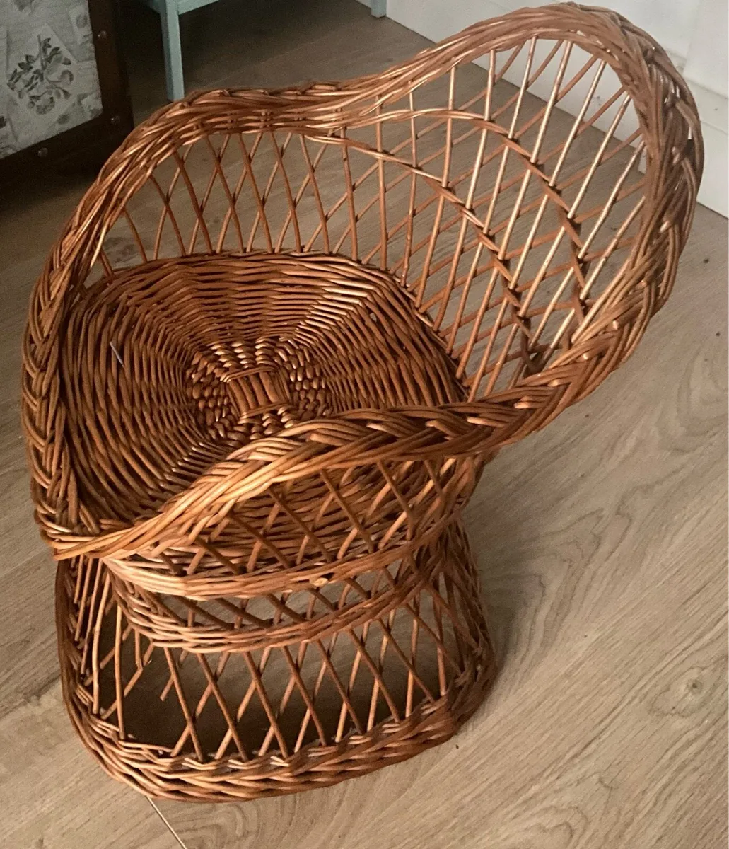 Childs Bamboo Wicker Armchair - Image 3