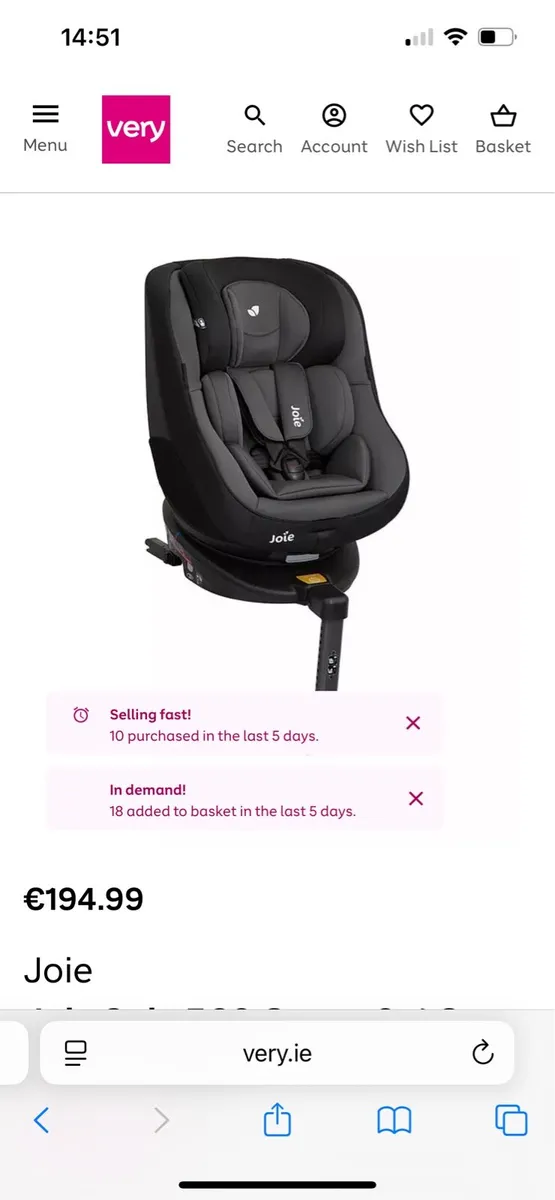 Joie isofix car seat - Image 4
