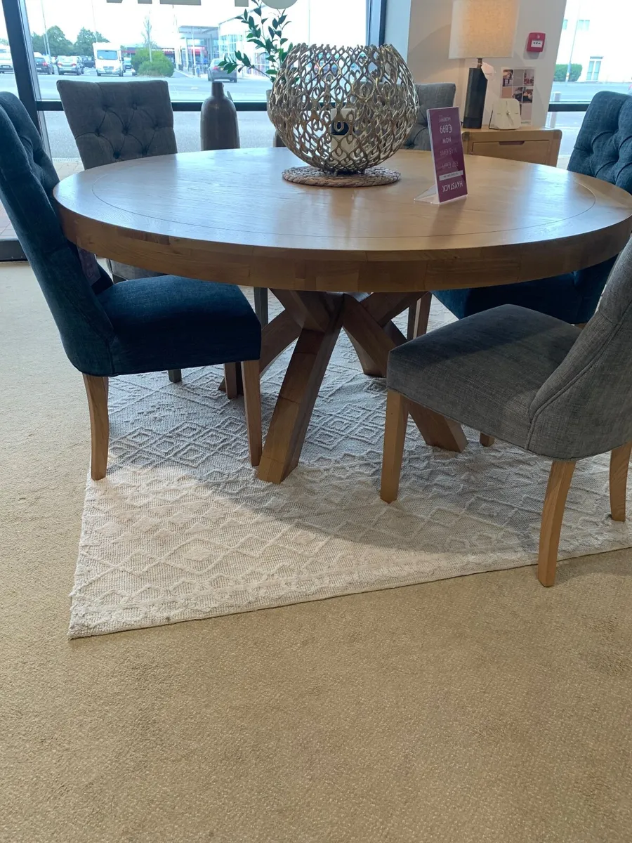 Oak Round Dining Table - Image 1