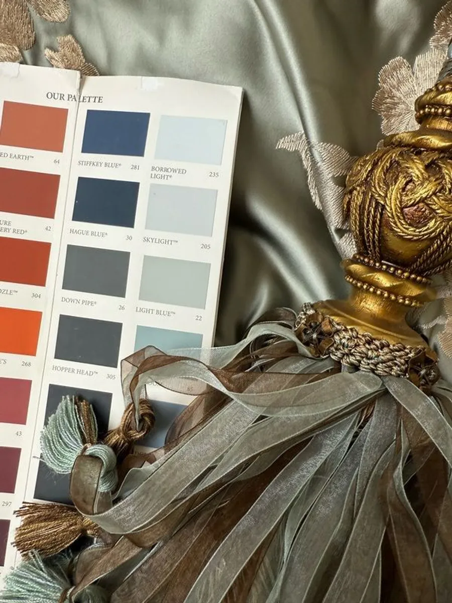 Magnificent New Silk Blanket Interlined Curtains 94" x 86" - Image 4