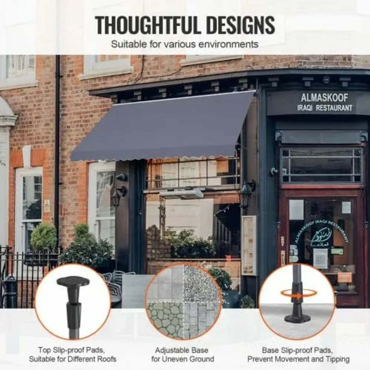 178x47" Patio Awning Retractable Awning Sunshade S - Image 4