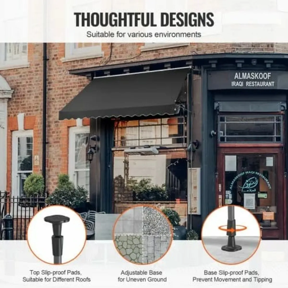 138x47" Patio Awning Retractable Patio Canopy Suns - Image 4