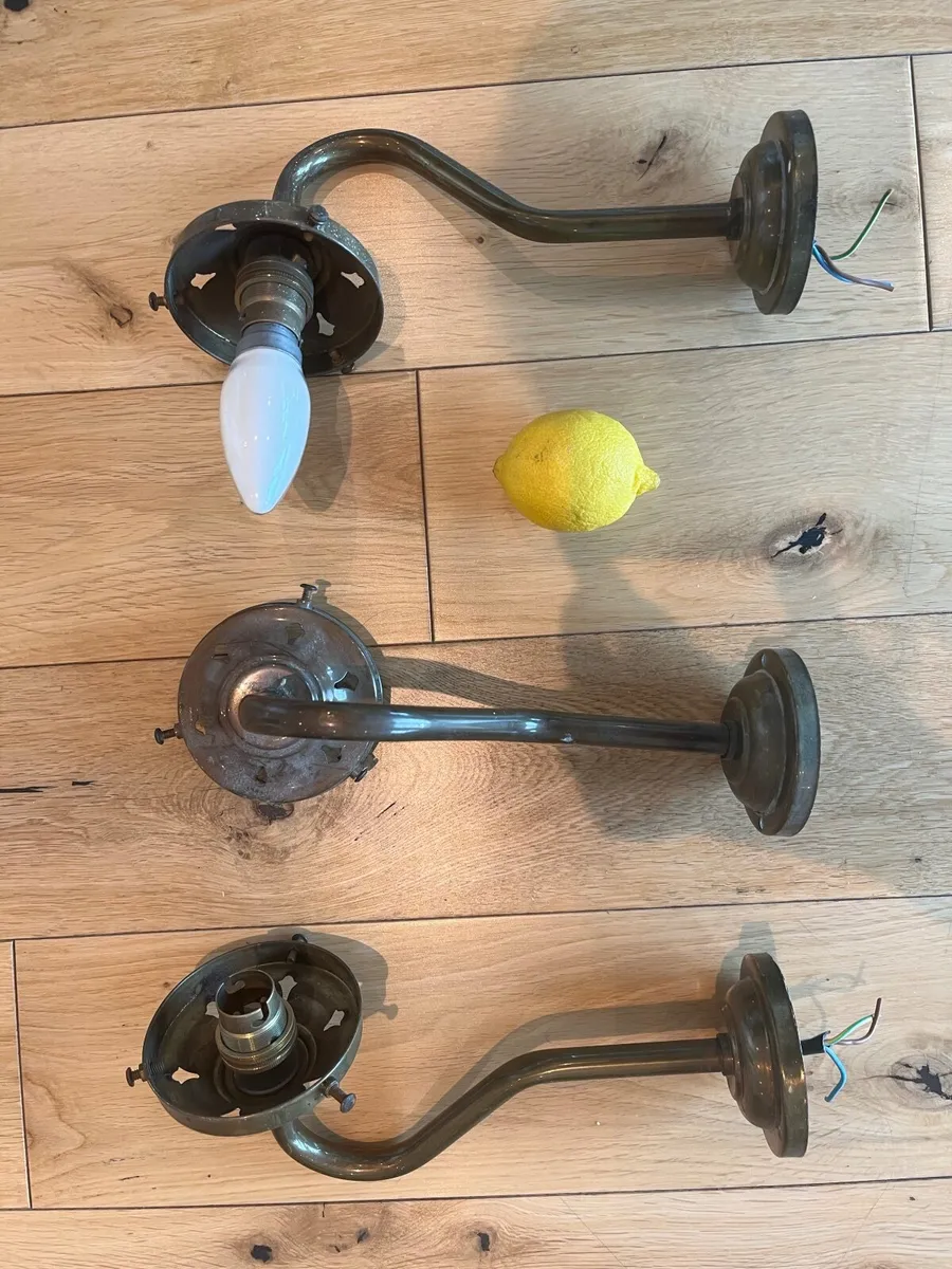 Vintage Brass Wall Lights (Set of 3)