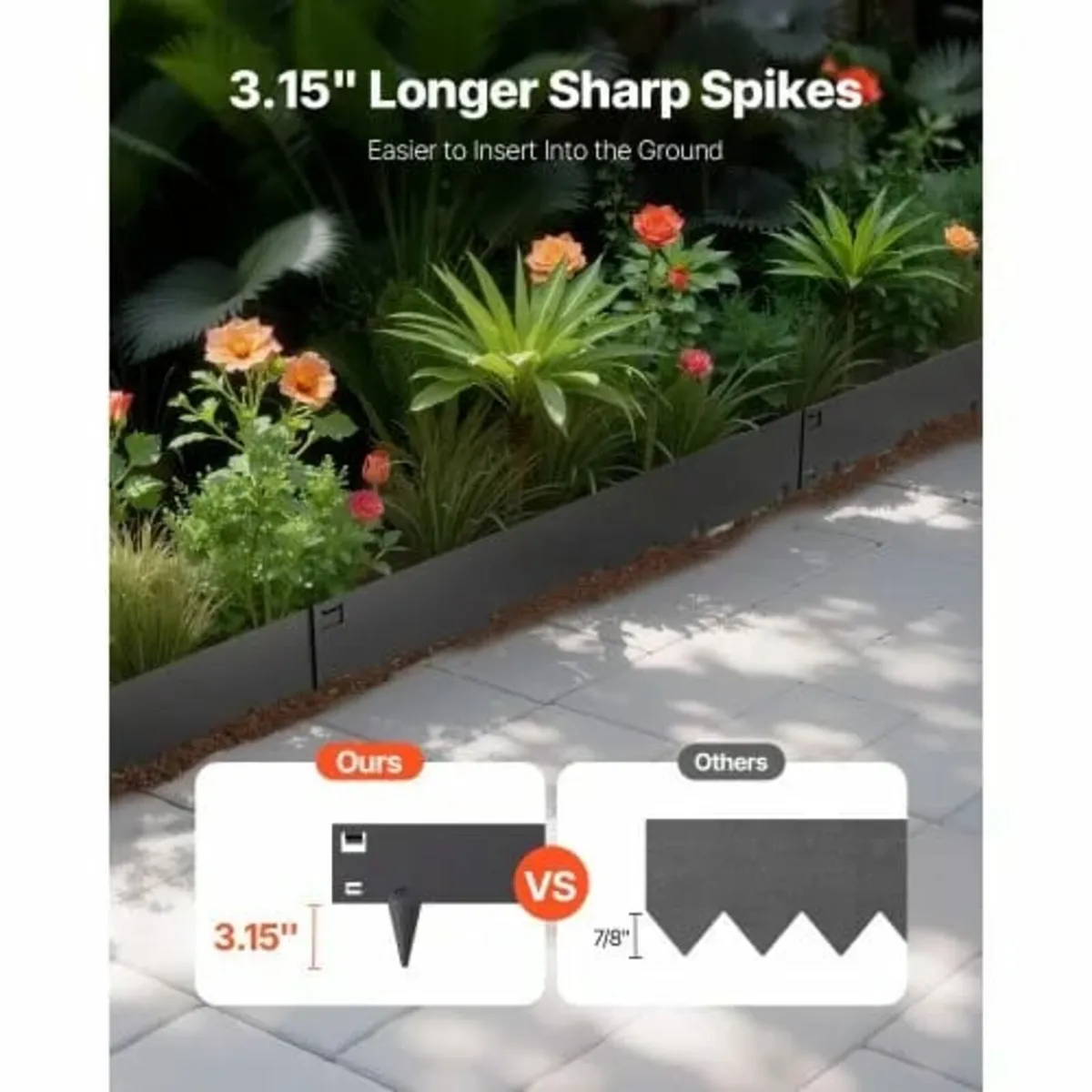 Steel Landscape Edging 5 Packs 39 x 4in Rust-Resis - Image 4