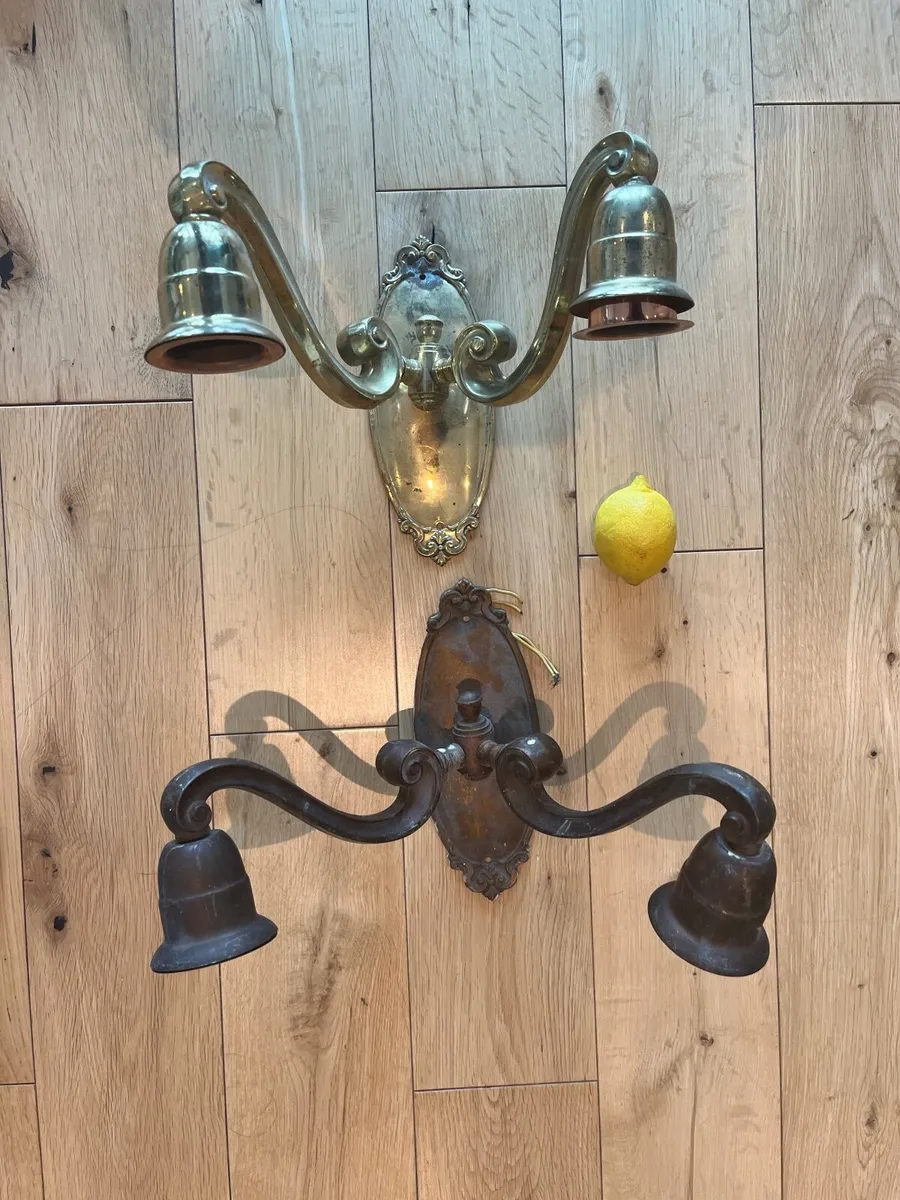 Brass vintage wall lights - Image 1