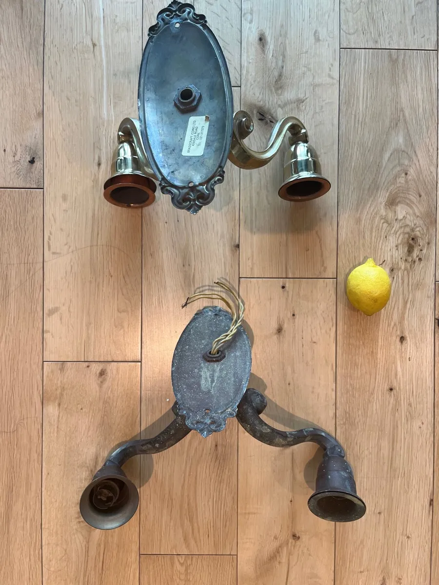 Brass vintage wall lights - Image 2
