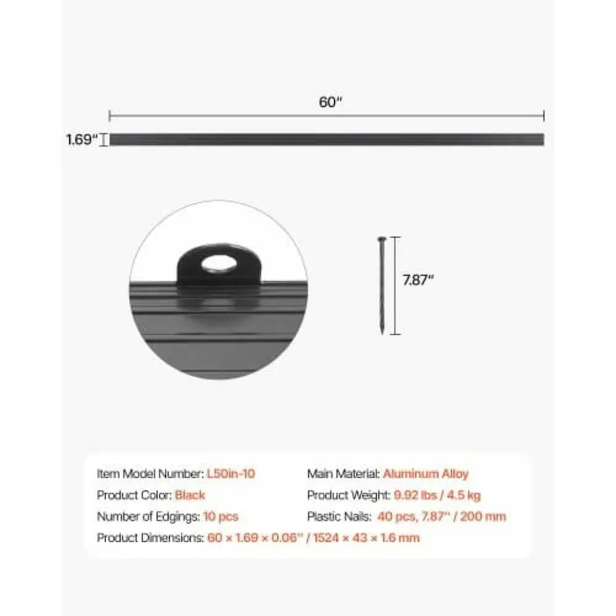 Metal Landscape Edging 10Packs 60in Rust-Resistant - Image 2