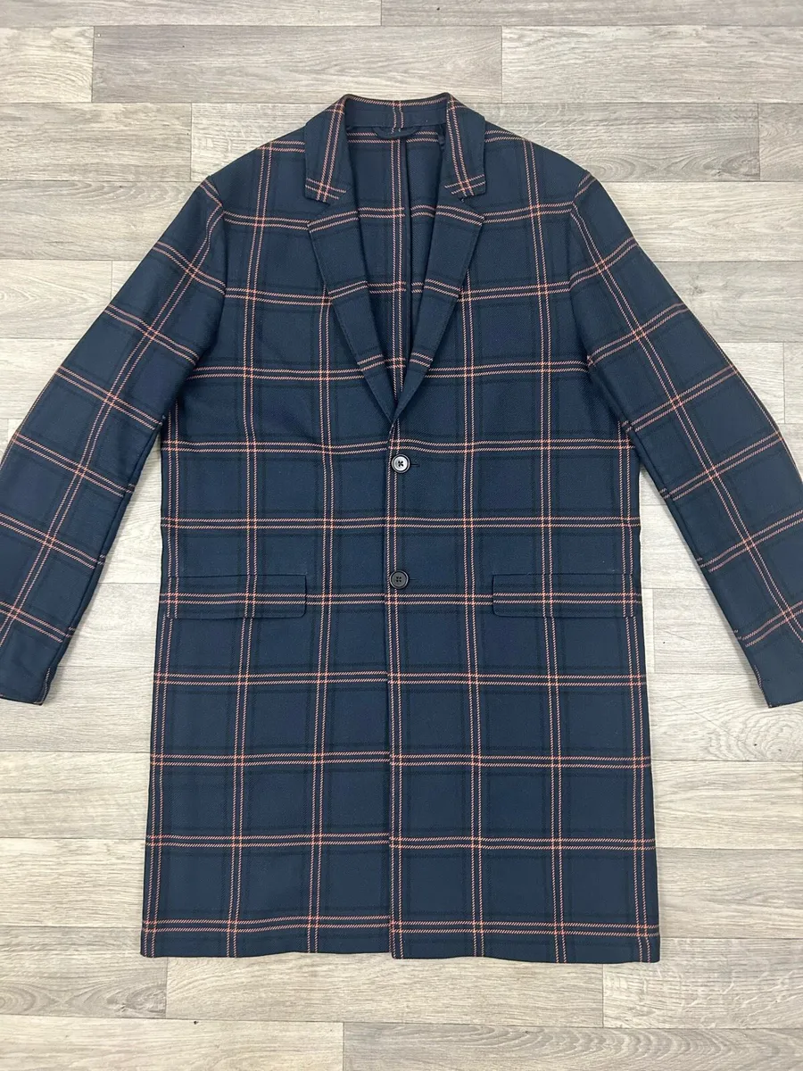 J.Lindeberg Cotton Check Coat Overcoat Mens Large - Image 2