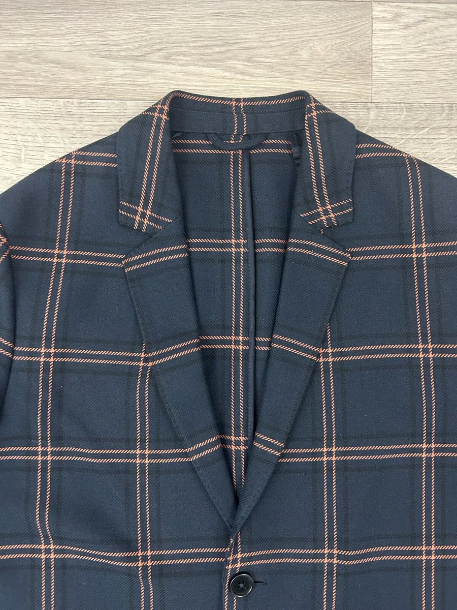 J.Lindeberg Cotton Check Coat Overcoat Mens Large - Image 3