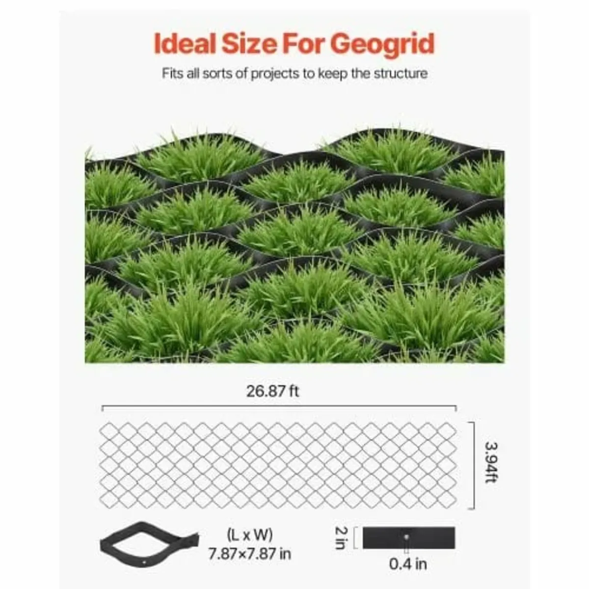 Ground Grid 2-Inch Deep Geocell Grid 26.87x3.94FT - Image 2