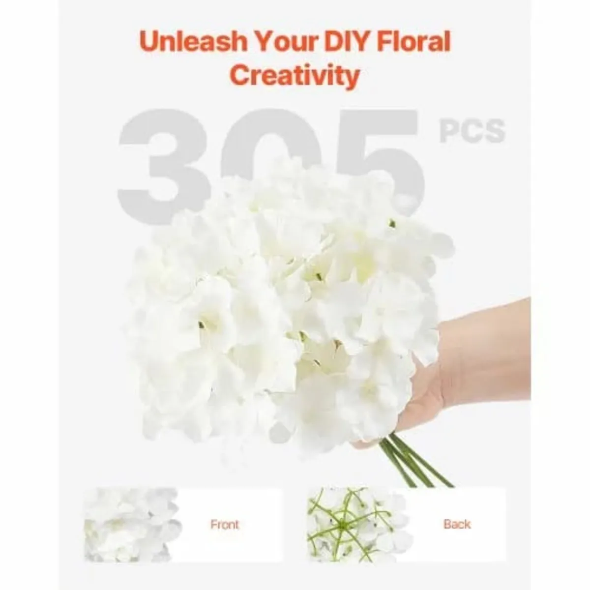 305 Pcs Artificial Silk Hydrangea Flowers 9.8 In B - Image 2