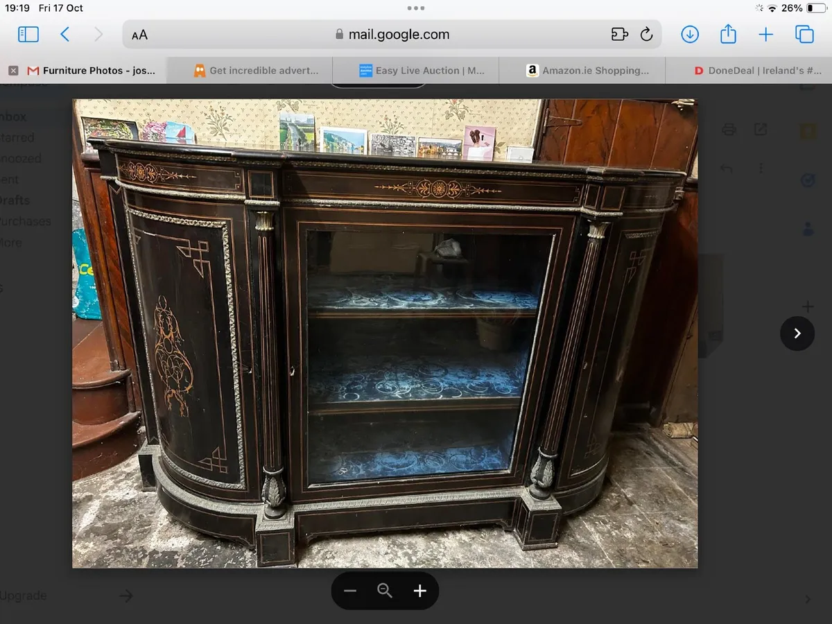 Antique Ebony Cabinet - Image 1