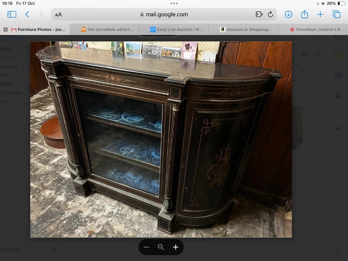Antique Ebony Cabinet - Image 2